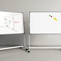 Double Whiteboards With Hand Drawn Musical Instruments Art Supplies Stands And Wheels
