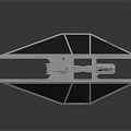 Realistic TIE Fighter Model with Angular Wings Central Cockpit and Gray Black Details 3d model