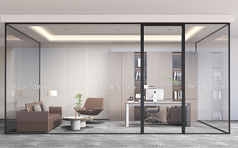 glass partition office partition glass office partition office aisle manager office 3d model