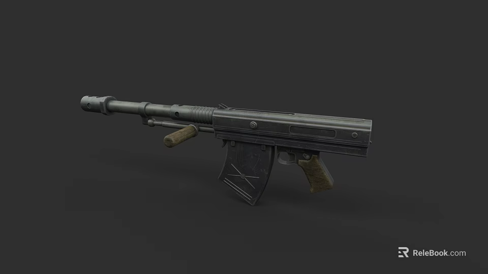 Modern Military Rifle With Tactical Design And Wooden Grip Components 3d model 