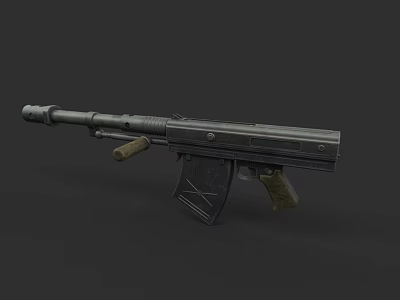 Modern Military Rifle With Tactical Design And Wooden Grip Components 3d model