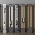 New Chinese Style Column Villa Column Corner Column 3d model