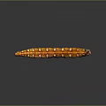 Orange Caterpillar with White and Brown Spots Shiny Surface on Smooth Surface and Reflection