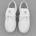 White Casual Lace Up Shoes With Brogue Details And Comfortable White Sole