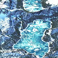 Stunning Natural Mountain Scenery with Glistening Snow Ice Lakes and Green Forests