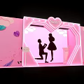Romantic 520 Display With Heart Shaped Red Lips Perfume LOVE Letters And Roses