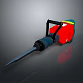 Red And Black Electric Demolition Hammer Tool For Construction Projects 3d model