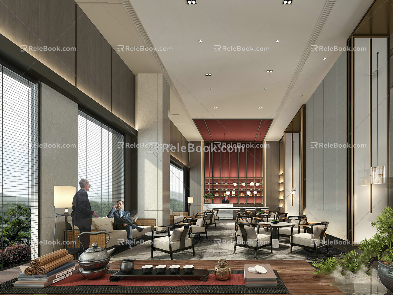 New Chinese Hall Hotel Lobby 3d model