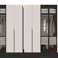 Modern White And Black Wardrobe Design With Glass Doors And Built in Lighting