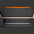 Modern Circular Device With Gray Body Orange Rim White Dial And Pointer