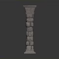 Elegant Architectural Stone Column Showcasing Layered Structure And Intricate Carvings