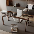 Modern desk and chair combination 3d model