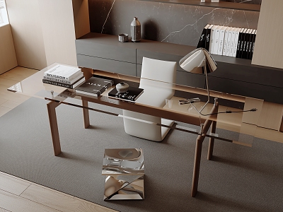 Modern desk and chair combination 3d model