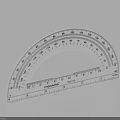 White Plastic Protractor With Clear Angle Scales For Precise Geometry Measurement 3d model
