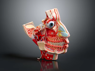 Human Head Anatomical Model Medical Device Showing Nasal Oral Eye Cavity Structures For Medical Education 3d model