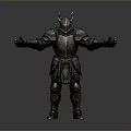 Medieval Warrior Battle Armor With Horned Helmet And Intricate Metallic Decorative Details