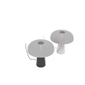 Modern Table Lamp With White Lampshade And Marble Textured Base Design