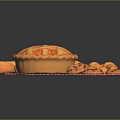 Assorted Baked Goods Including Pie Baguettes Croissants And Cookies On Red White Checkered Cloth