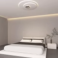 Modern Round Ceiling Light With White LED Strip And Silver Center Design 3d model