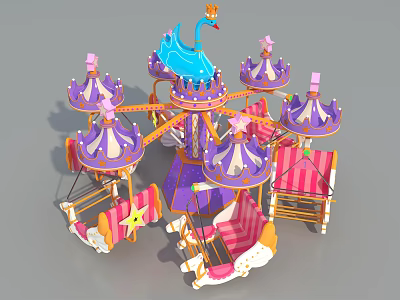 Modern Amusement Equipment Swan Bicycle Amusement Equipment Swan Cycling 3d model