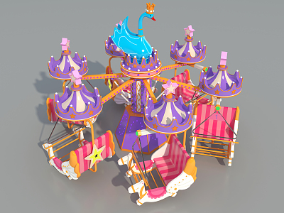 Modern Amusement Equipment Swan Bicycle Amusement Equipment Swan Cycling 3d model