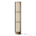 Modern Minimalist Floor Lamp With Vertical Metal Bars And Warm Ambient Lighting