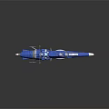 Blue Sci Fi Spaceship Design Featuring Futuristic Antennas And Advanced Equipment