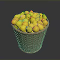 Decorative Wicker Basket Filled With Fresh Yellow Lemons For Home Use