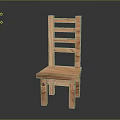 Wooden Chair With Simple Design Slatted Back And Solid Wood Seat