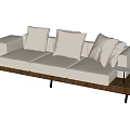 Mid-ancient style multi-person sofa one-character sofa 3d model