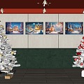 Nordic Style Christmas Decoration Painting Hanging Painting Christmas Tree Christmas Decoration 3d model