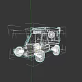 Orange Off Road Car With Roof Lights And Rear Storage Compartment Design