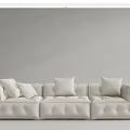 Modern three-seat sofa cream multiplayer sofa 3d model