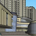 Modern Commercial Street Featuring High Rise Buildings And Shopping Complex