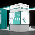 Leading Med Medical Devices Exhibition Booth With Teal Design And Product Displays