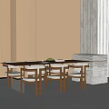 Modern Dining Table and Chair Combination Dining Chair Dining Table 3d model