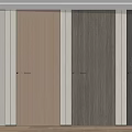 Modern Flush Doors Featuring Wood Grain Multiple Colors White Frames And Metal Handles 3d model
