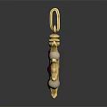 Gold Star Shaped Pendant With Red Blue Gemstones And Pearls