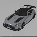 Silver Sports Car With Black Roof Rear Spoiler And Sleek Mercedes Style Design