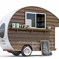 Wooden Coffee Snack Truck With Window Shelf Jars Snacks And Chalkboard Sign
