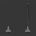 Two Metal Base Units With Black Cable And Silver Rod Attachments