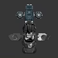 Futuristic Spacecraft Design For Interstellar Exploration With Mechanical Structure And Blue Light Modules