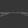 Bridge 3D Model Structural Design With Steel Cables Truss And Deck