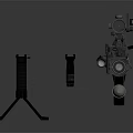 Modern Tactical Assault Rifle With Scope Grenade Launcher And Tripod Stand