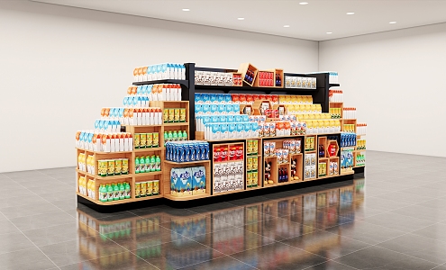 Supermarket Shelf Iron Shelf Scene Combination Stack Wenchuang Department Store Steel Wood Nakajima Snack Department Store Biscuits 3d model