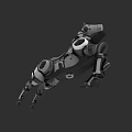 Detailed Robotic Dog 3D Model With Metallic Parts And Dynamic Leaping Pose