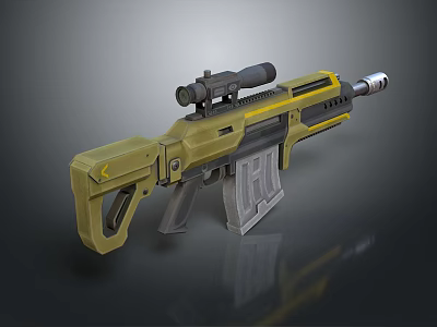 rifle semi-automatic rifle combat rifle battle rifle carbine war rifle attack rifle 3d model