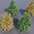 Arbor Trees With Green And Yellow Foliage For Landscaping Projects 3d model
