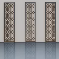 Elegant Modern Flush Doors With Intricate Lattice And Geometric Patterns 3d model