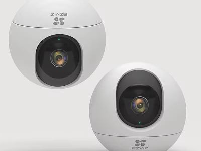 ZINZ White Spherical Security Cameras With Modern Design For Home Daily Use 3d model